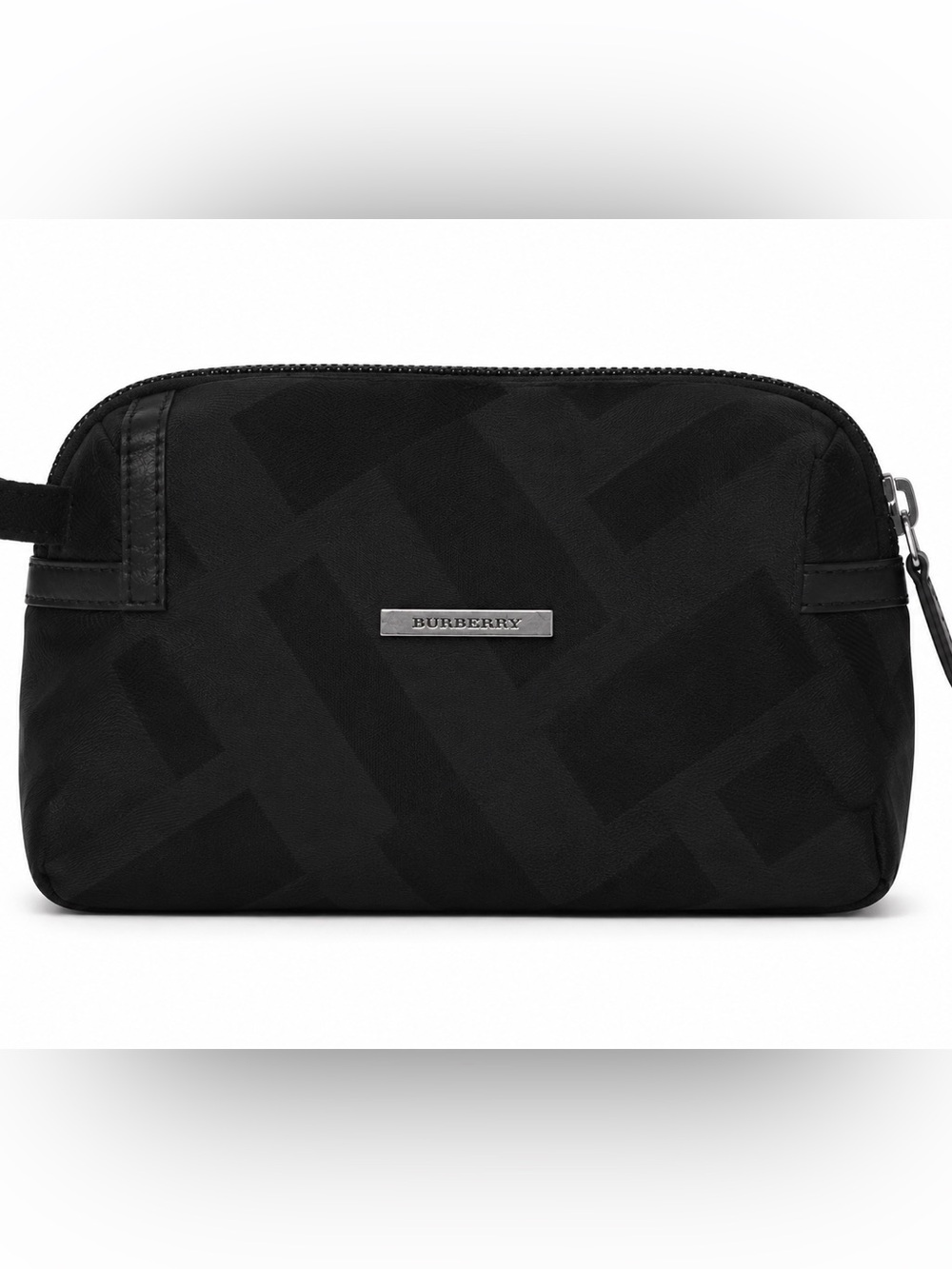 Burberry Black Logo Plaque Toiletry Bag